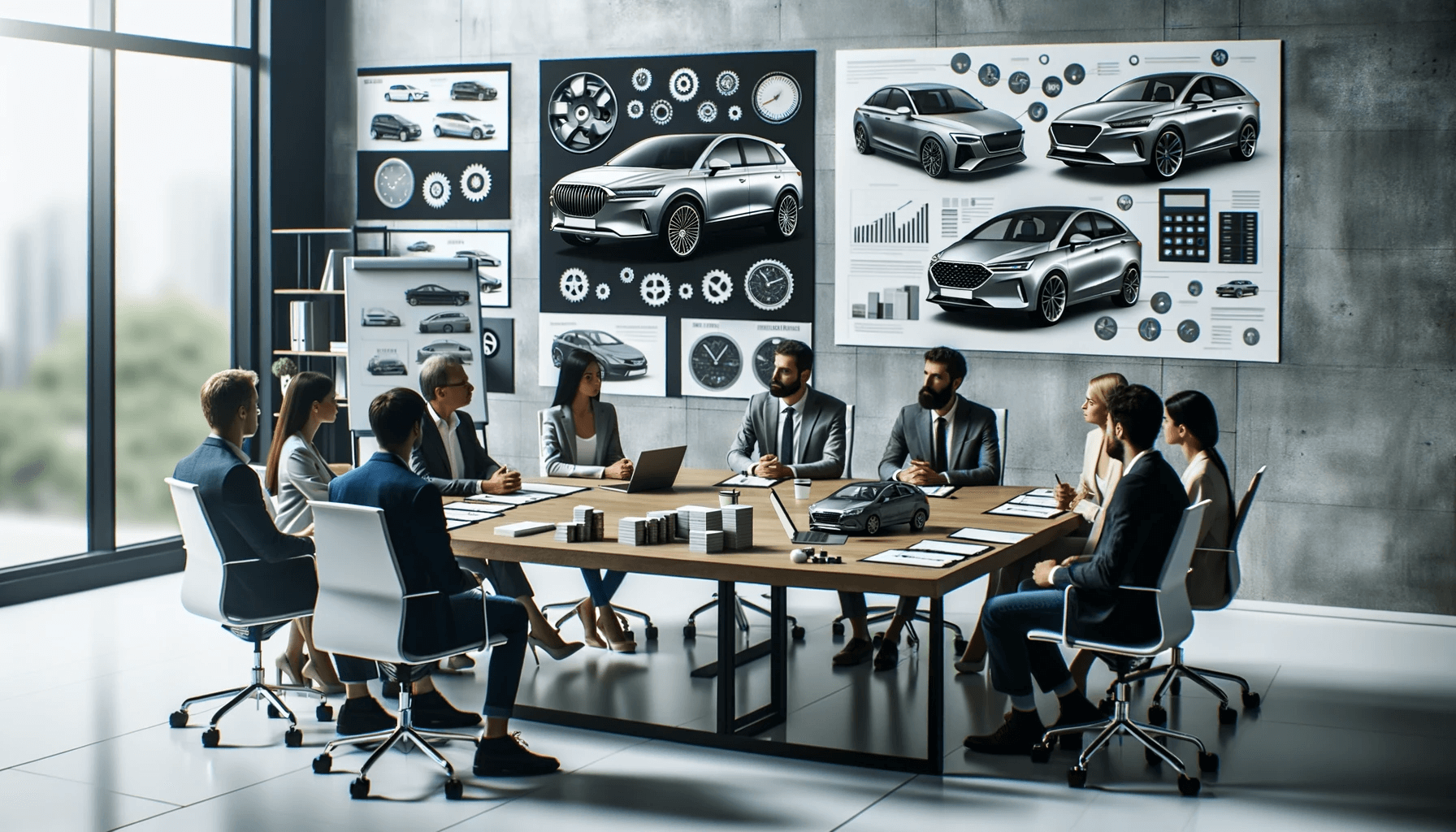 Autohersteller Management am runden Tisch KI generiert